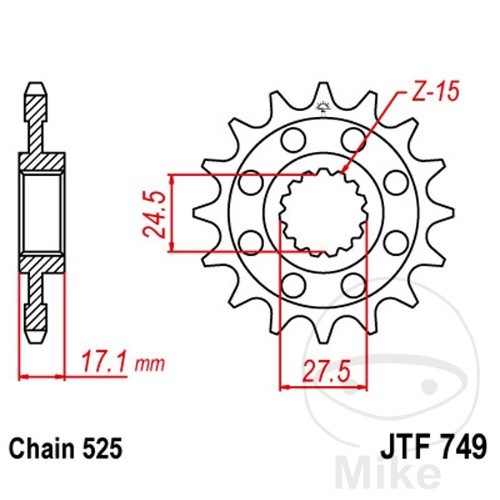 Jtf749 racing sprocket - jtf749.16,