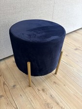 Black velvet kick stool - black, gold