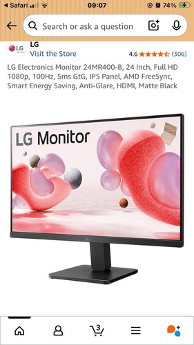 24mr400 inch 1080p - lg, lcd