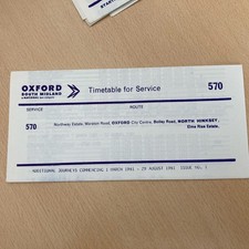 Oxford. South. Midland.   Bus. Timetable.  (.  570.   1981.  ) 
