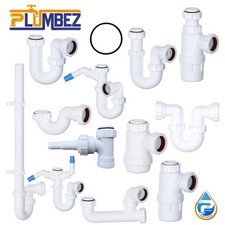 PlumbEZ 40mm Sink & Bath Waste Traps & Fittings – Bottle Trap, P Trap, Extras
