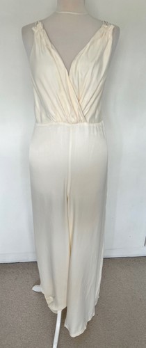 Zara ivory satin wide leg