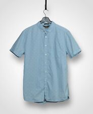 Admiral Short Sleeve Shirt Blue White Spot Size M