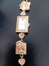 Danbury Mint Betty Boop 18ct Plated Gold Watch. Detailed charm bracelet 