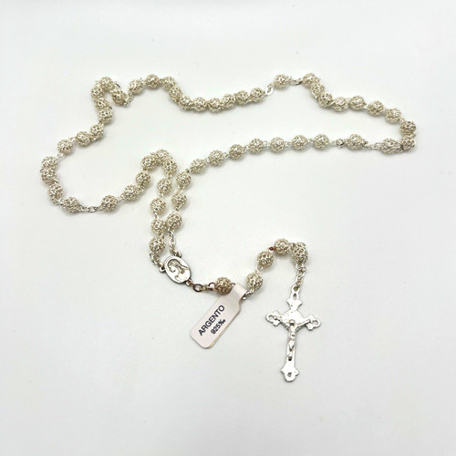 Silver filigree rosary - silver,