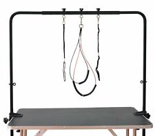 Adjustable overhead pet grooming arm with clamps and harness - For dog grooming 
