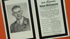 WW2 German Death Card Motorcycle Regt SA-Brown Shirt 1941 Weselayecz-Kamina