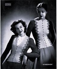1940'S WW2 LAND GIRL KNITTING PATTERN COPY FAIR ISLE TWIN SET 33-34" BUST 139