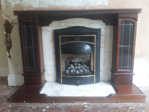 Living flame gas fire marble - gas,