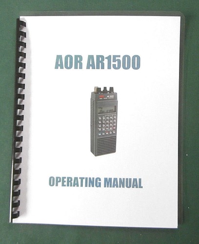 Aor ar1500 operating manual - aor,