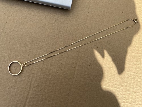 9ct gold box link chain - 9ct, 18”