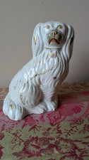 Old Staffordshire English Spaniel Antique 19th Century Mantle Dog 7in Free P&P