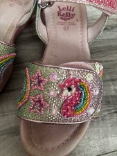 Lelli Kelly 31/ Uk12 Unicorn Rainbow Beaded Girls Sandal Shoes