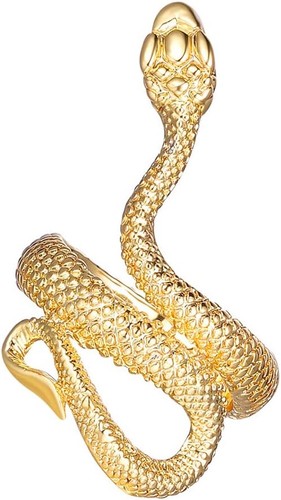 Gold snake ring adjustable - snake,