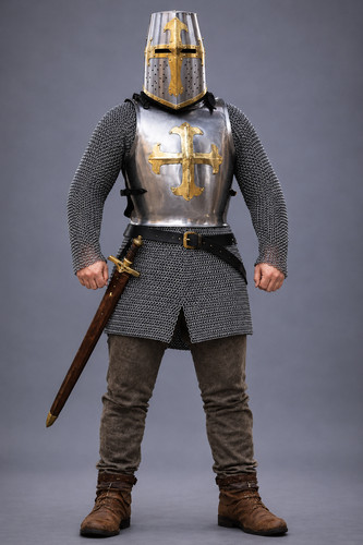 Medieval crusader knight - crusader, armor