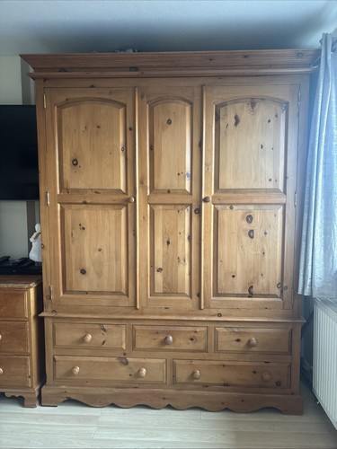 Rustic pine wardrobe with