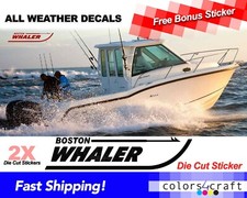 2x Boston Whaler Boat All Weather Stickers Marine High Quality Boat Decal Boat