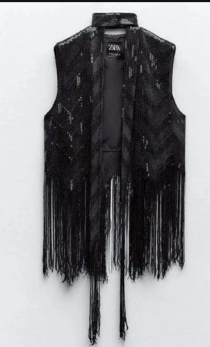 Zara black sequinned - zara, waistcoat