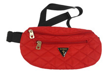 GUESS Women's Red Quilted Belt/Waist/Crossbody Bag 11"