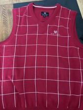 Men's Blue Palm Grove Golf Sleeveless V-Neck Pullover Jumper Size M