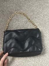 Women’s Black Faux Leather Primark Gold Chain Clutch Bag and magnetic clasp