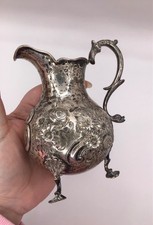 Antique Silver Creamer D & C