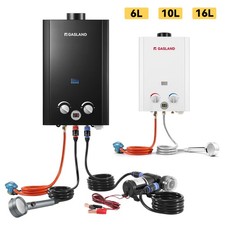 GASLAND 6/10/16L Gas Hot Water Heater LPG Propane Tankless Instant Shower System
