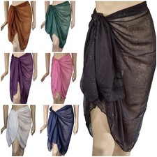Glitter Beach Sarongs Skirt Wrap Cover Up Sarong One Size Fits Most