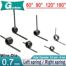 Degree 60°-180° Small Torsion Spring 0.7mm Wire Dia.OD 3.5mm to 9mm ,3/6/9 Coils