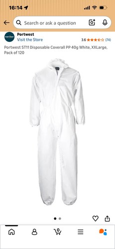 White coveralls suit x10 - white,