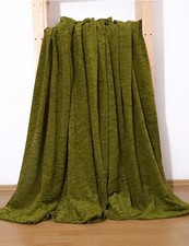 2 vintage fabric curtains green 60s 70s Mid-Century 61"x46"