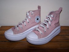Converse Dusty Pink Hi Top Wedge Trainers Boots Size 1 uk