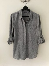 Gorgeous Ladies Mint Velvet Grey Shirt with Blue & Silver Trim, UK Size 10, Goo