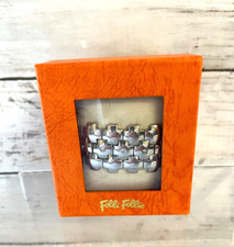 Folli Follie Silver Coloured & Diamante 3 cm Width Link Costume Bracelet