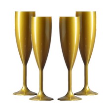 Gold plastic champagne - plastic, flutes