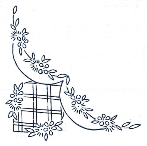Vintage embroidery transfer - vintage,