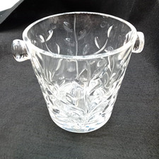 CRYSTAL ICE BUCKET Decorative Floral Design Crystal