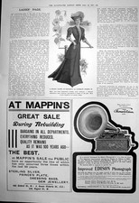 Old Antique Print Smart Gown