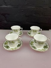 4 x Royal Worcester Mathon Hop Coffee Cups and Saucers 2 Sets Available