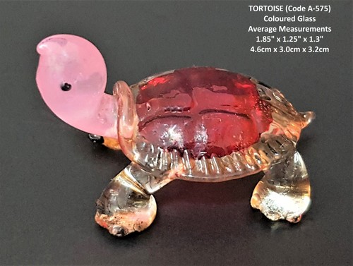 Blown glass turtle figurine - glass,
