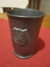 Antique/Vintage German Hallmarked Pewter Beaker w/ Man & Dog on Shield