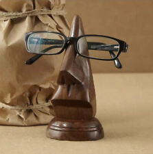 Wooden Spectacle Eyeglass Glasses Holder Stand Nose Shaped Home Decor Gif 7 inch