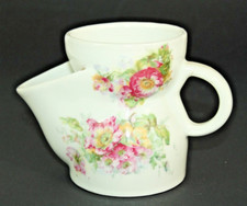Bright Summer Flower Scene Vintage Ceramic Shaving Jug Mug 10cm Tall