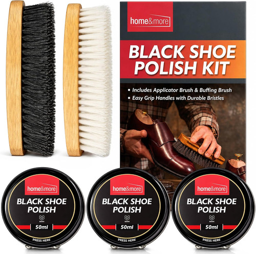 3pk black shoe polish kit - black,