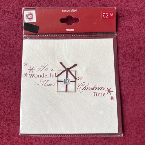 Handcrafted mum christmas card - mum,