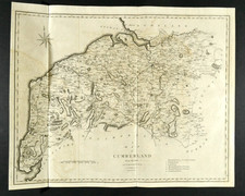 Cumberland. Large Antique Map