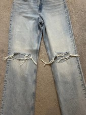 Zara Women’s Ripped Straight Leg High Rise Jeans Size 12