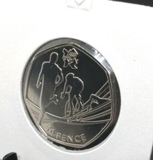 2011 Triathlon 50p Olympic Coin in flip – BUNC– Rare Fifty Pence London Games 