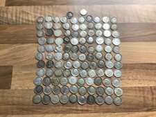 110 Silver Three Pence Pieces Coins