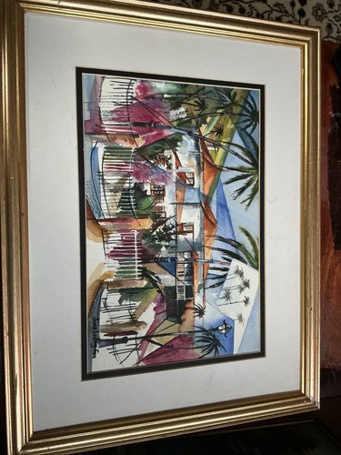 Framed watercolour tropical - framed, watercolour,